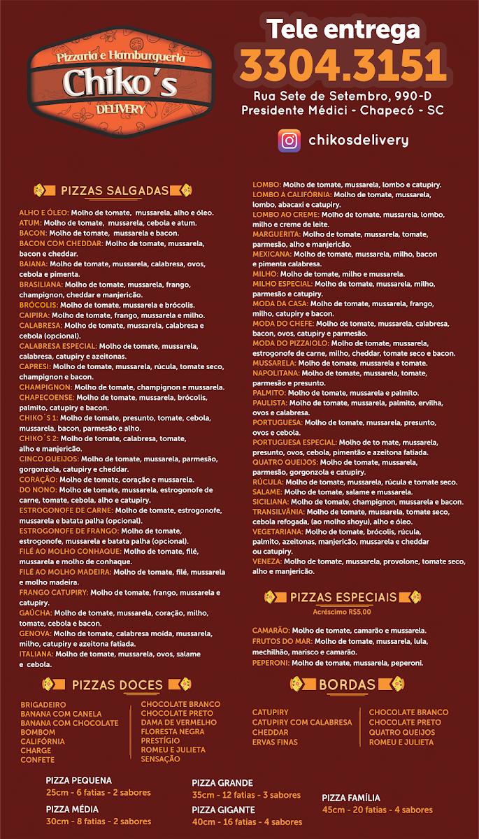 Menu Chikos Pizzaria E Hamburgueria-1